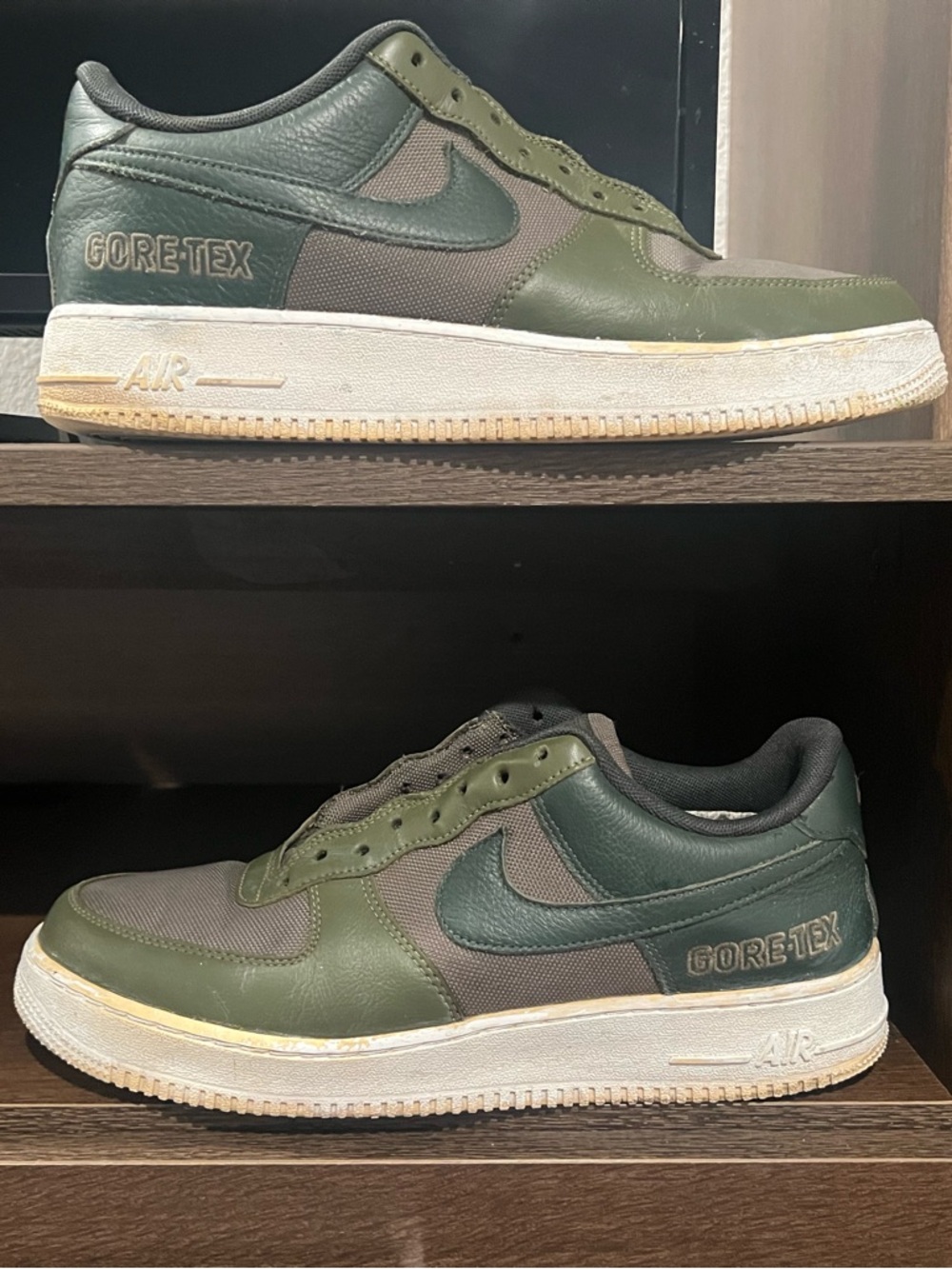 Nike GORE-TEX Men's Olive and Dark Green Air Force Style Sneaker